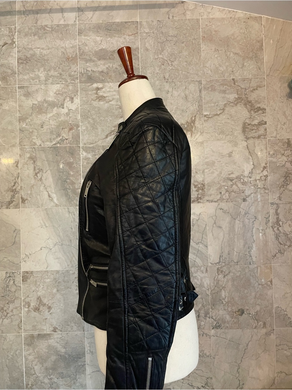 ZARA Woman Faux Leather Biker Moto Jacker - Picture 8 of 12